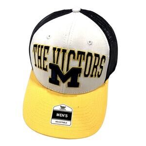 NCAA Michigan Hat Blockhead MVP Mesh Snapback New Embroidered White Wolverines
